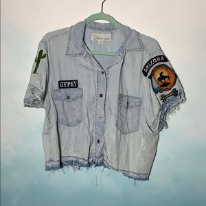 Vintage Havana Crop Chambray Button down